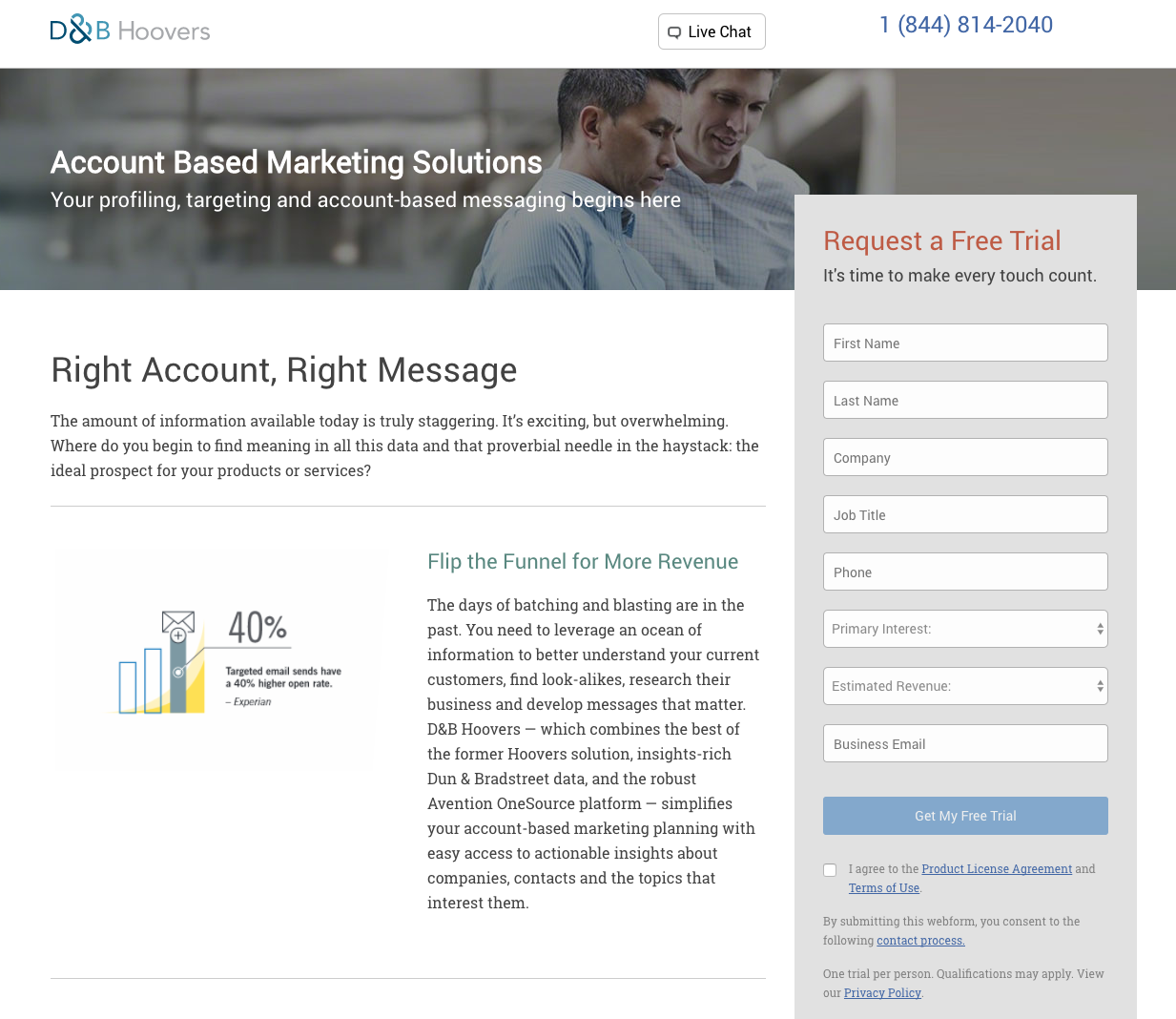 Lead generation landing page cta