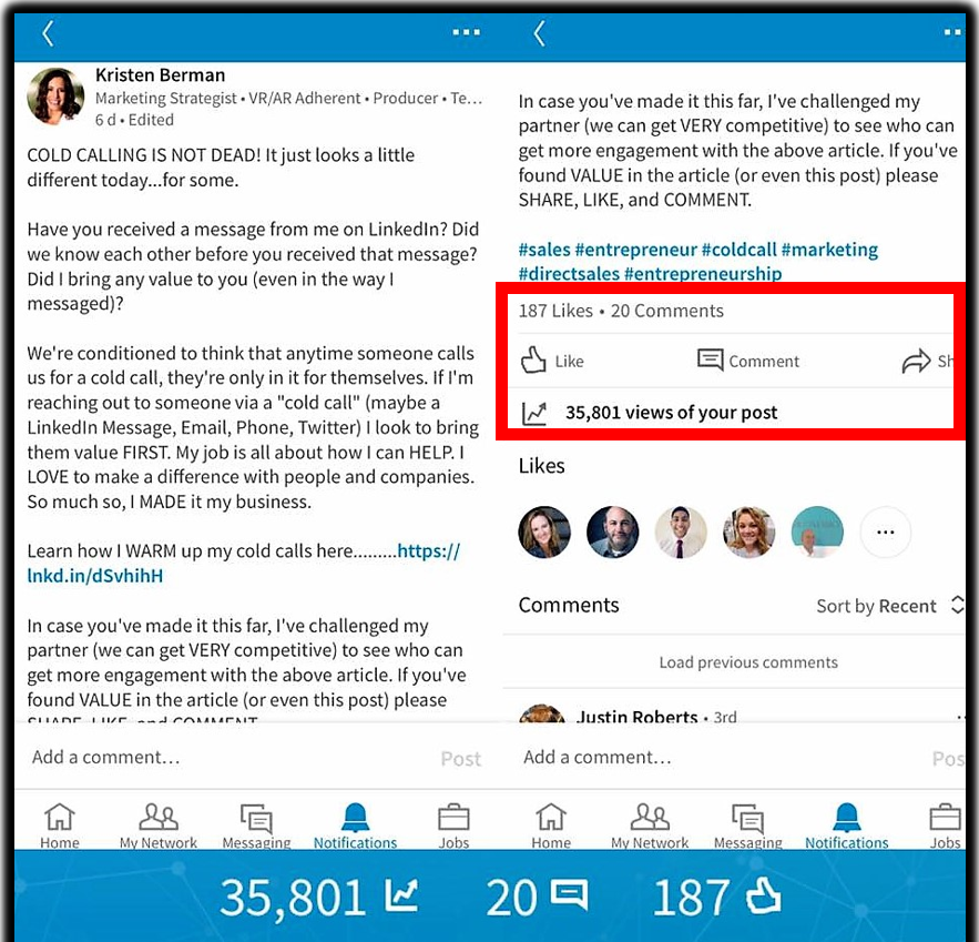 viral linkedin content newsfeed kristen berman