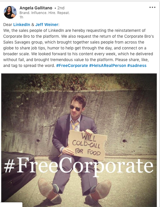 Corporate Bro LinkedIn Account Suspended image 2