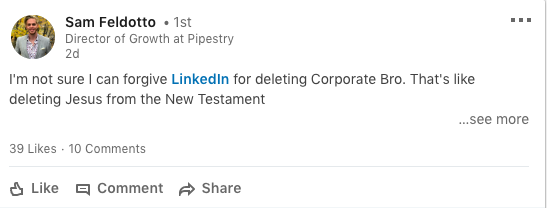 Corporate Bro LinkedIn Account Suspended image 5