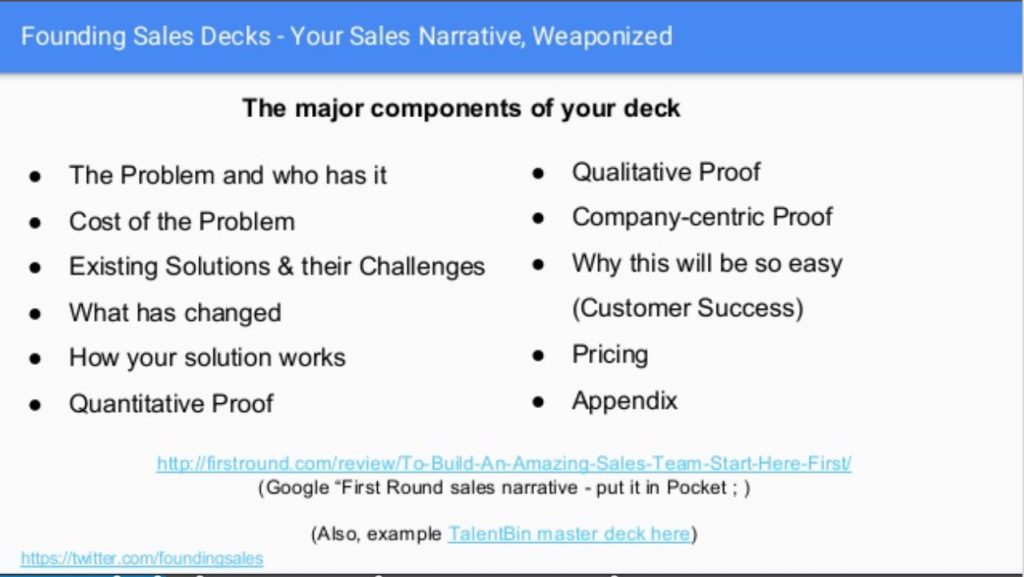 sales decks for founders