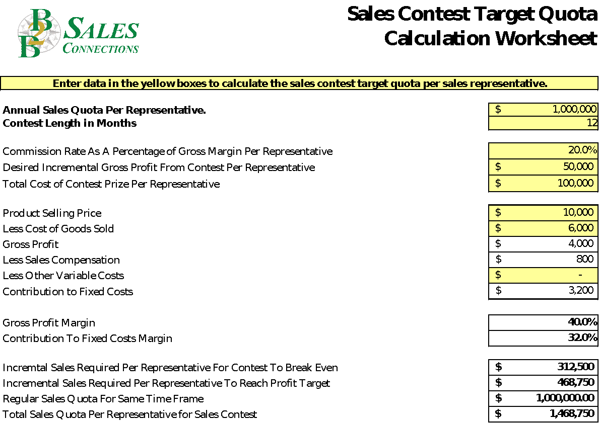 sales contest target quota