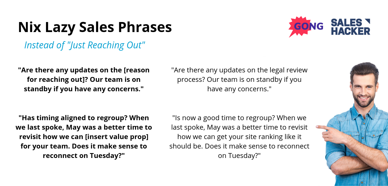 avoid lazy sales phrases