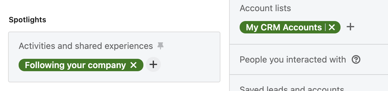 linkedin sales navigator - following Your Company