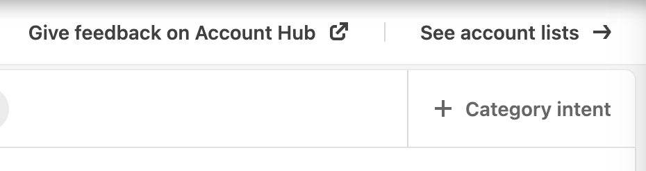 linkedin sales navigator account hub - category intent